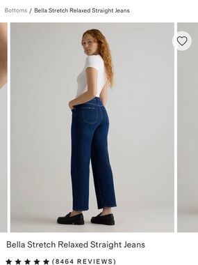 Quince Indigo Relaxed Straight Ankle Jeans NWT